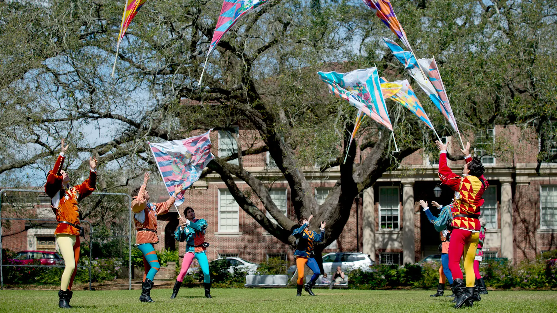 Programma Italiano at Tulane University, Medieval Flag Throwers from Italy perform at Tulane