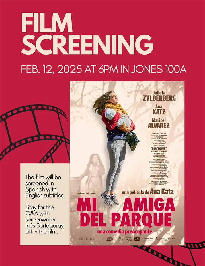 Poster for film screening of Mi Amiga del Parque