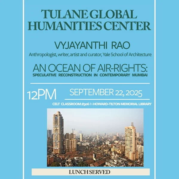 Event flyer for An Ocean of Air-Rights: Speculative Reconstruction in Contemporary Mumbai