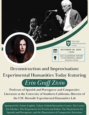 Event flyer for Deconstruction and Improvisation: Experimental Humanities Today