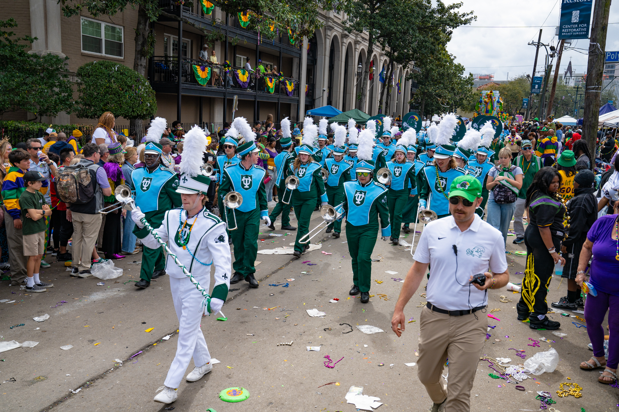 Tulane University Marching Band in Rex Mardi Gras Parade 2026