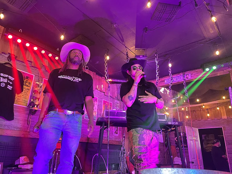 Two Country Rappers on stage