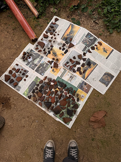 Some of the ceramic artifacts the TIERA Archaeology team recovered.