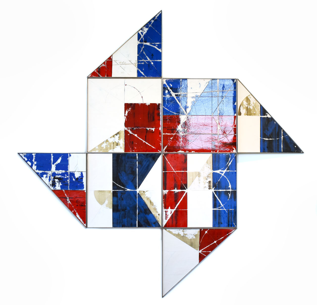  HEAT 85” x 85” x 5” glazed ceramic and stainless steel