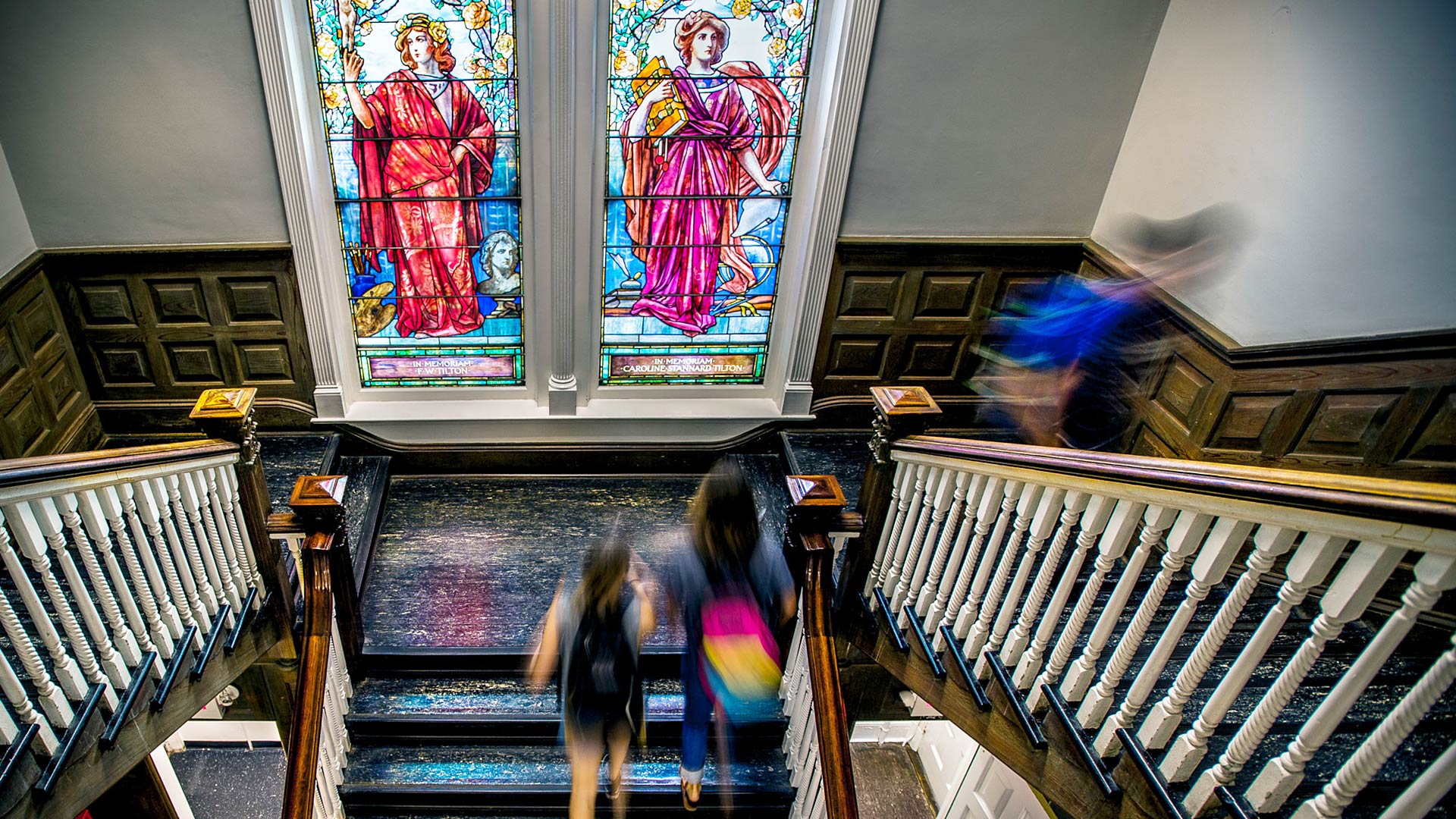 Tiffany Windows inside the Department of Economics at Tulane University School of Liberal Arts
