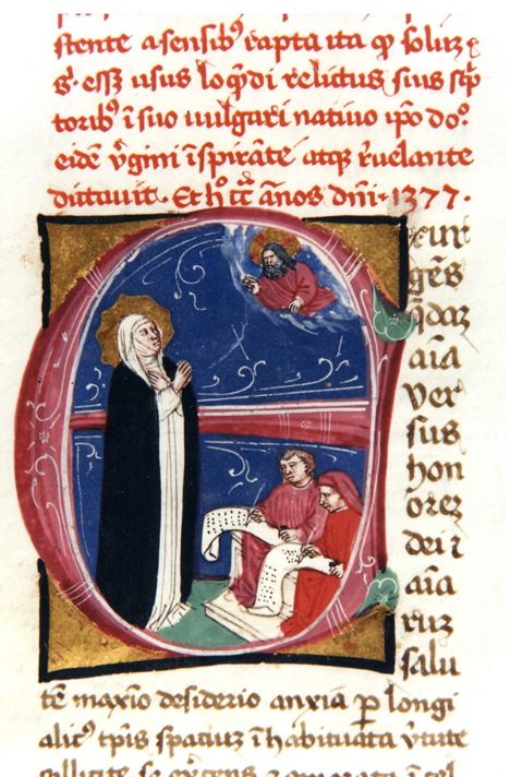 Detail of a manuscript of Catherine of Siena’s Libro della divina dottrina 