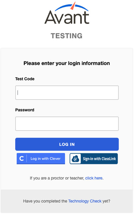 Avant testing login
