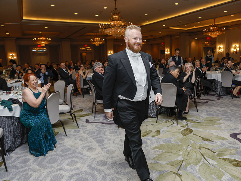 Professor Patrick Button is honored at the 2023 Tulane Research, Scholarship, and Artistic Achievement Awards Ceremony