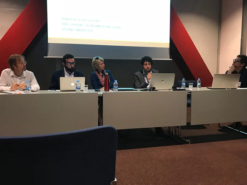 Professor Kris Lane and Tulane Ph.D students at the Latin American Studies Association in Barcelona